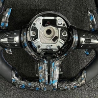 Carbone Broyé Forgé Bleu pour Volant BMW M3 M4 M5 F22 F25 F20 F30 F32 F35 F35 F82 F10 F11 F12 F15 F18 F80 E87 E90 E71