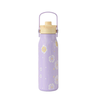 Botella de Agua Deportiva de Acero Inoxidable con Aislamiento al Vacío, Tapa con Pajita, Gran Capacidad de 300 ml, Personalizada con Impresión