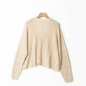 Luxury Hollow Loose Cotton Long Sleeve Knitted <strong>Cardigan</strong> <strong>Crochet</strong> <strong>Lady</strong> Sweater - Product Image 2