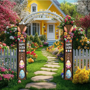 Bannière suspendue créative en polyester pour la décoration de la pièce, motif Joyeuses Pâques - Product Image 6