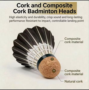 Volantes de Bádminton de Pluma Negra de Alta Durabilidad, 12 Unidades, Pluma de Ganso, Velocidad 76/77, Cabeza de Corcho para Entrenamiento en Interiores y Exteriores - Product Image 3