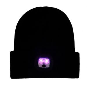 Unisex Gifts Beanie With <b>Light</b> Usb <b>Rechargeable</b> Led Headlamp Cap Winter Knitted <b>Night</b> Lighted Hat Flashlight - Product Image 5