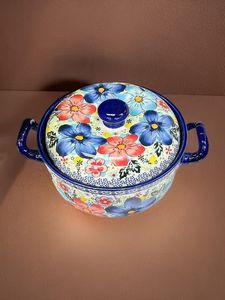Mangkuk Sup Keramik Lukis Tangan Dengan Tutup Cocok Untuk Kumpul Keluarga, Hadiah, Pesta, Dll. Desain Ramah Lingkungan Kapasitas Besar - Product Image 2