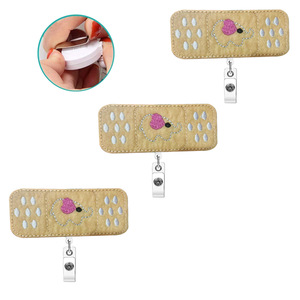 Porte-badge en tissu transfrontalier en feutre extensible avec motif éléphant, avec clip dorsal et porte-clés extensible - Product Image 1