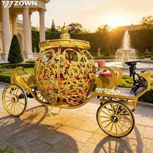 Elegante Carruaje Eléctrico de Calabazas con Diseño de Corona para Entrada de Boda, Estilo Cenicienta - Product Image 1