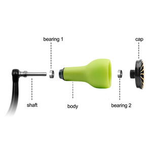 Empuñadura de Carrete de Pesca QY de 27 mm, de TPE Verde, para Modificación de Carretes Shimano Vanford Spinning Bait - Product Image 4