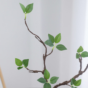 Planta Artificial Verde, Rama Seca Individual con Capullo Tierno, Plástico Suave, Alta Simulación, Decoración de Escritorio Interior - Product Image 3