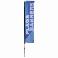 Drapeau de plage personnalisé de forme rectangulaire à l'extérieur utilisant le drapeau en polyester tricoté publicitaire promotionnel