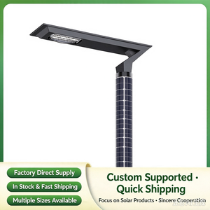 Lampadaire solaire intégré incurvé ETFE 40W, lampe de chemin LED photovoltaïque haute puissance pour jardin, parc et cour extérieurs - Product Image 4