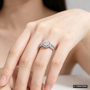 Bague de mariage personnalisée en or massif S925/10K/14K/18K avec diamant rond brillant de 1 carat de qualité VVS-VS cultivé en laboratoire - Product Image 2