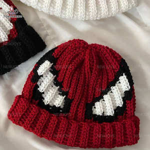 2025 Fornecedor Custom Man Chunky Malha Beanie Hat Fabricantes Algodão Marrom Rosa Gothic Jacquard Crochet Aranha <span class=keywords><strong>Web</strong></span> Beanie - Product Image 5