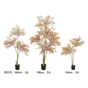 Plantas artificiales con maceta de plástico, bonsái de interior, árbol de Nandina para decoración del hogar y jardín, novedad de <span class=keywords><strong>2022</strong></span> - Product Image 4