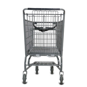 Bán Buôn 4 Bánh Xe Thép Siêu Thị Xe Đẩy Cửa Hàng Tạp Hóa Giỏ Hàng Gấp Đẩy Mua Sắm Xe Đẩy - Product Image 4