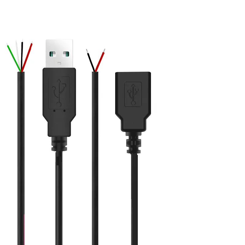 Single-head Connector Bare-end Wiring USB Plug 2-core Power Cord 4-core Data Cable