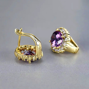 Orecchini a Clip Ellittici Multicolore di Design Francese, Stile Palaziale, Moda Retrò Versatile per Donne - Product Image 4