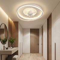 Lámpara de techo interior de bajo consumo de la fábrica de Zhongshan con ventilador silencioso integrado, textura de rejilla, iluminación LED para dormitorio principal