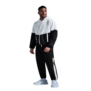 Men's Winter Solid Hooded Tracksuit Style <b>Long</b> <b>Sleeve</b> Gym Outfit Quick Dry Breathable 100% Cotton Sports <b>Training</b> Wear - Product Image 1