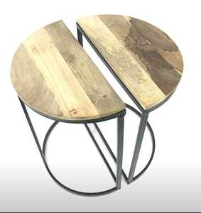 Modern Classic Wooden <b>Table</b> with Iron <b>Legs</b> <b>Dining</b>/Kitchen/Bedroom Coffee <b>Table</b> for Home Living Room Decor - Product Image 1