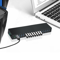 Hub de transmission USB 3.0 à 16 ports, adaptateur d'alimentation 90W, station de charge pour ordinateurs/portables/imprimantes/appareils photo, prise universelle