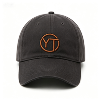 Cappello Goras Vintage in Cotone Lavato Disponibile, Logo Ricamato Personalizzato, Cappellino da Baseball Regolabile a 6 Pannelli con Visiera Curva