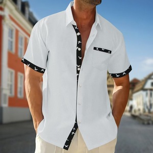 Nueva <span class=keywords><strong>Camisa</strong></span> Casual de Verano para <span class=keywords><strong>Hombre</strong></span>, Talla Grande, <span class=keywords><strong>Manga</strong></span> <span class=keywords><strong>Corta</strong></span>, 100% Poliéster, Antiarrugas y Transpirable, Cuello Clásico - Product Image 2