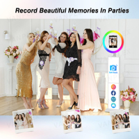 Kit de photomaton tout-en-un VANPLEX pour iPad, coque en métal, écran LCD, lumière RVB, télécommande, imprimante, support, valise de transport, garantie de 2 ans