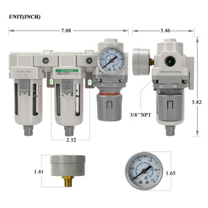 AC3000-03 Filtro Neumático FRL, 3 Unidades, Filtros de Aire, Reguladores, Lubricadores, Regulador de Presión de Aire en Línea, Nuevo - Product Image 2