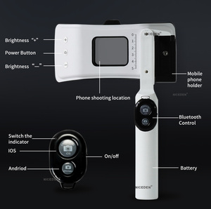 Lampe LED dentaire NICEDEN 20 LED pour photographie, 50000 LUX, 5 niveaux de luminosité réglables, avec télécommande Bluetooth - Product Image 5