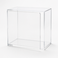 Vitrine d'exposition personnalisée en acrylique transparent avec ouverture frontale, panneau amovible, fente pour objets de collection, bijoux, impression UV, logo OEM