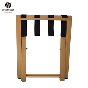 Porte-bagages en bois de hêtre massif robuste Conception pliable et durable pour les supports de rangement et les étagères de chambre d'hôtel - Product Image 3