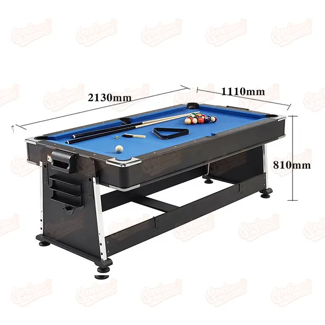 Multi Game Snooker Billiard Tables Pool Factory Price Rotatable 4 in 1 Combo Pool Table Tennis