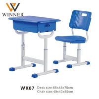 Ensemble de table et de chaises en plastique pour salle de classe, vente en gros, pour collège/école supérieure, enfants, adultes, enseignants, étudiants, enfants, hauteur réglable