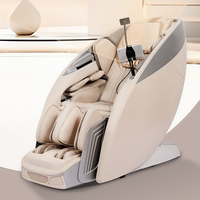 Fauteuil de massage corporel complet en langue russe, double 4D Plus, flexible, avec rail SL, inclinable zéro gravité, commande vocale IA, chaleur et étirement thaïlandais