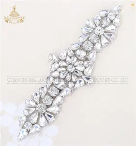Fashionable design crystal rhinestone appliques for wedding dress