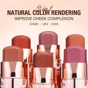 Perona pipi krim, stik pelembap 6 warna tahan lama tahan air, Makeup Wajah berubah - Product Image 6