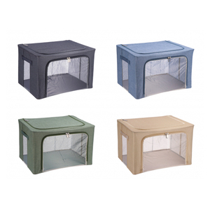 Caja de tela para guardar ropa, armario portátil con ventana de malla para organizar la ropa - Product Image 1