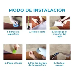 Autocollants muraux en PVC imperméable effet marbre pour la rénovation de la cuisine, imprimés numériquement, rouleau rectangulaire, 60 cm x 10 m, EGTMA HOG.287 - Product Image 5