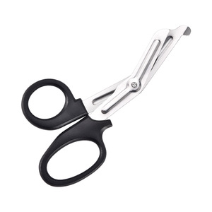 Portable Curved Gauze Scissors Stainless Steel Black Handle Medical Bandage Scissors Outdoor Camping First Aid Use - Product Image 1