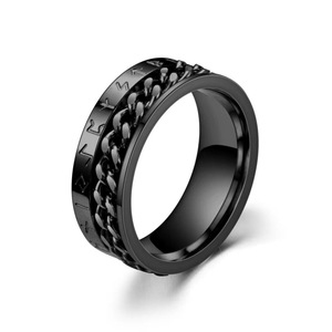 Viking Punk <strong>Spinner</strong> <strong>Rings</strong> 18K Gold Plated Stainless Steel Topaz NorsRunes Fidget <strong>Spinner</strong> Men's Unisex Anxiety Relief Gift - Product Image 5