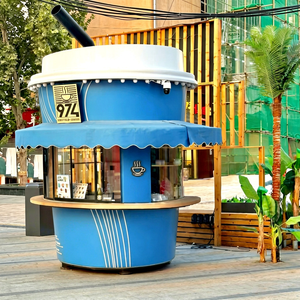 Kiosque alimentaire mobile ZOWN en forme de tasse à café avec auvent et fenêtres en verre pour utilisation en extérieur - Product Image 1