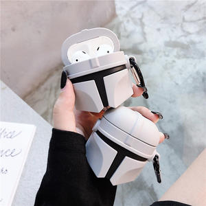 Offre Spéciale 3D Mandalorian <span class=keywords><strong>casque</strong></span> Design étui pour écouteurs avec porte-clés pour Airpods Pro Cool Figure dessin animé Style couverture pour <span class=keywords><strong>Airpod</strong></span> 1/2 - Product Image 3
