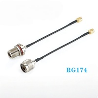 Cable Coaxial de Comunicación RF a Prueba de Agua, Conectores SMA/SMB/SSMA/TNC/BNC/UHF/N/F, RG174 RG58 RG113 RG178 RG316, Latón Chapado en Oro