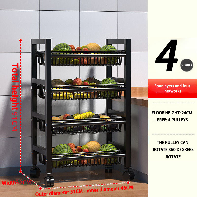 Four layers and four nets baskets black