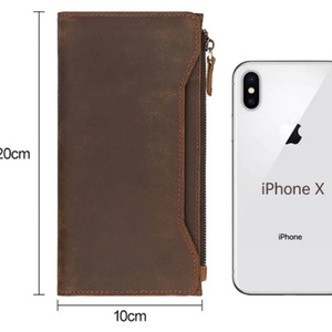 กระเป๋าสตางค์หนังวัวแท้แบบมินิมอลทรงยาวสไตล์วินเทจ ป้องกันการโจรกรรมด้วย RFID  หนังเครซี่ฮอร์ส สำหรับผู้ชาย - Product Image 3