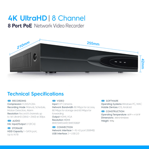 Seetong Full HD 8CH POE NVR thông minh con người phát hiện Hệ thống an ninh 8 kênh CCTV PoE Camera giám sát mạng ghi <span class=keywords><strong>video</strong></span> - Product Image 3