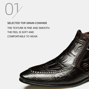 Botas Chelsea de Cuero para Hombre, Diseño Retro, con Cierre, Impermeables, con Hebilla y Correa, de Piel Vacuna Genuina, Personalizadas OEM - Product Image 2