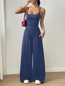Abbigliamento Femminile per Ragazze: Top <span class=keywords><strong>con</strong></span> Schiena Scoperta, Vestibilità Aderente, Pantaloni a Gamba Larga, Tute Sportive, Completi da Allenamento, Jumpsuit Monopezzo - Product Image 5