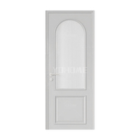 Portes intérieures pré-encadrées de style français, blanches et apprêtées, pour maisons, avec panneau en verre dépoli