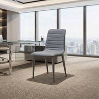 Chaise de salle à manger moderne en similicuir PU beige, style industriel loft américain, dossier en forme de baril, pour salon