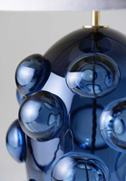 Lampe de table moderne en verre, base en verre bleu raisin audacieux, pour chambre à coucher, chevet, salon, éclairage décoratif pour la maison